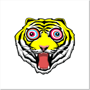 Psychedelic Tiger Eyes Posters and Art